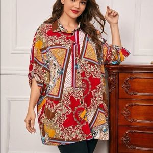 Plus size print soft shirt